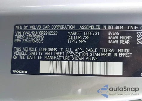 2024 Volvo Xc40 B5 Core Dark Theme from USA, damaged, VIN YV4L12UK6R2210523